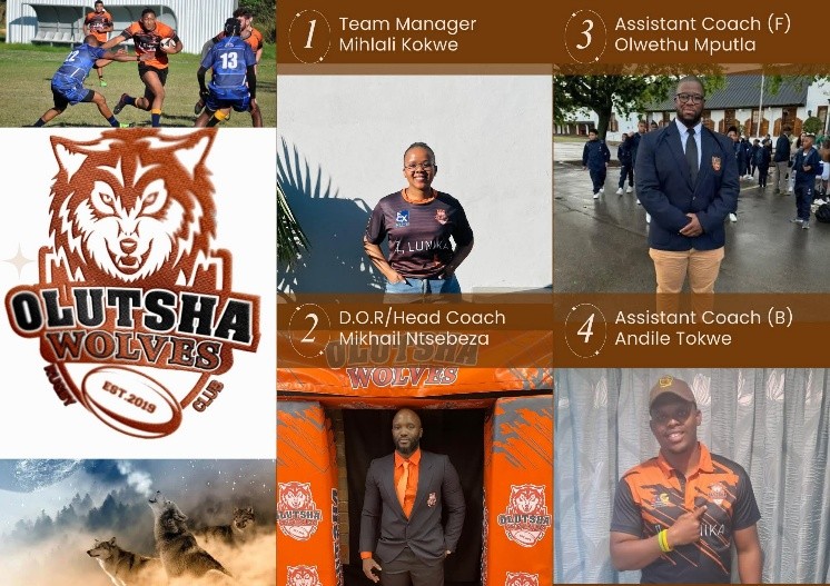 Collage of Olutsha Wolves Rugby Club match moments